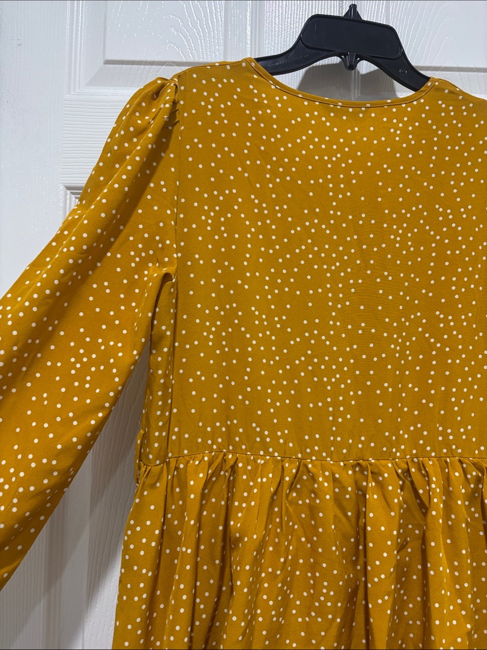 SHEIN Mustard Polka Dot Tiered Maxi Dress - Picture 4 of 4